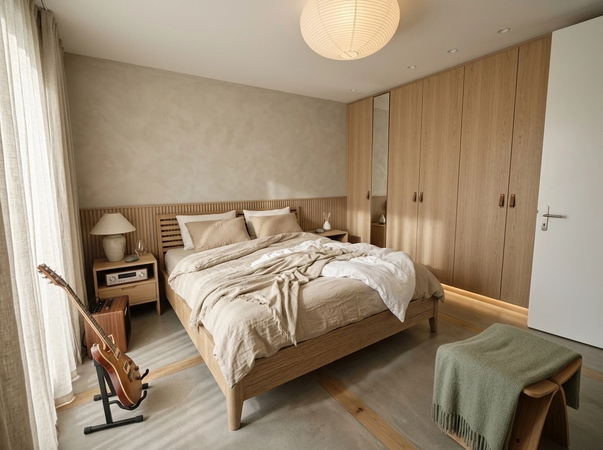 Japandi Bedroom design — interior photo by GenRoom AI