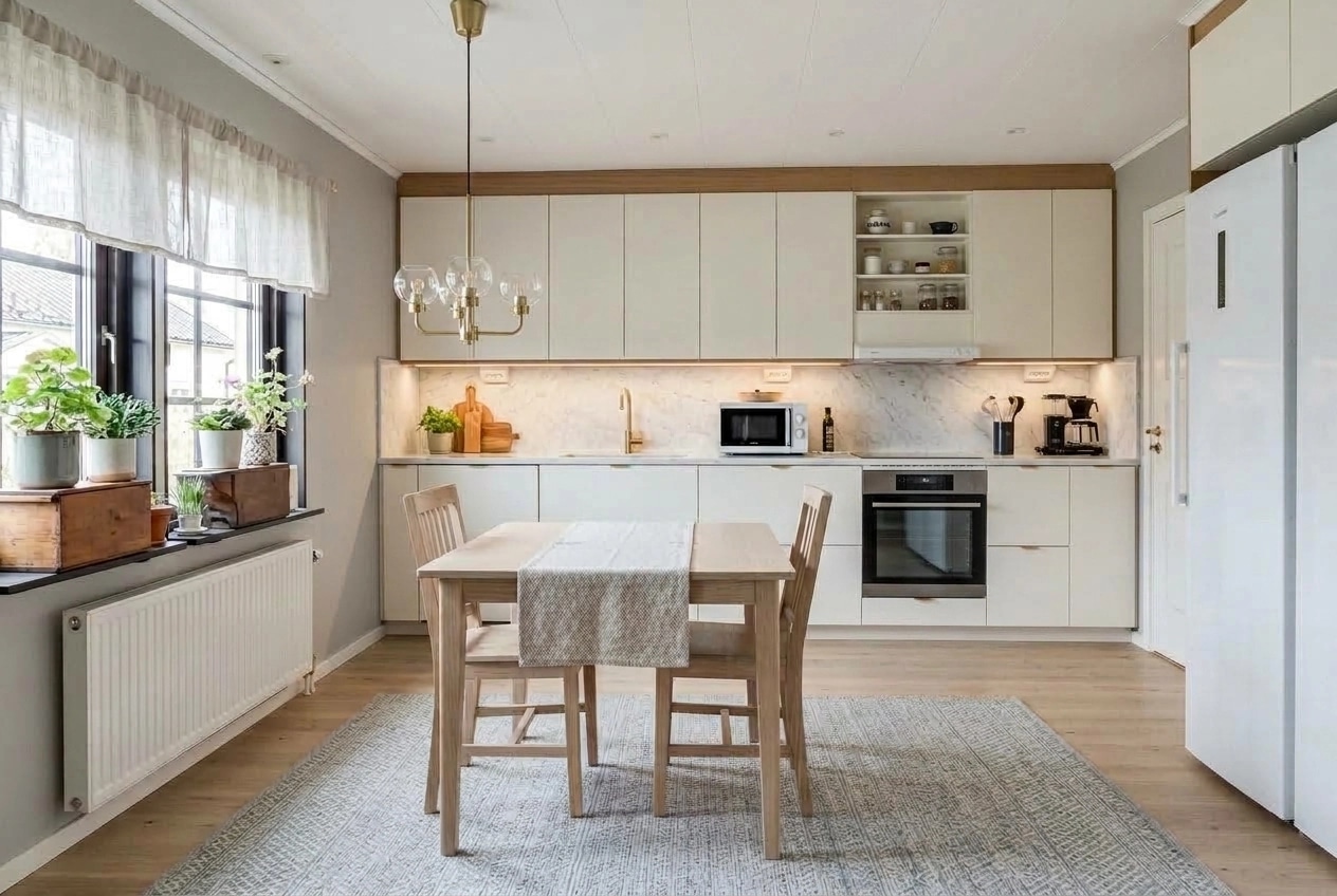 Kitchen interior in Scandinavian style — photo by GenRoom AI