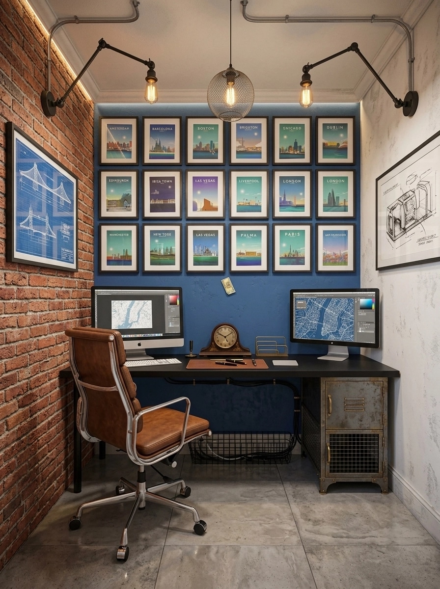 Office interior in Loft / Industrial style — photo by GenRoom AI