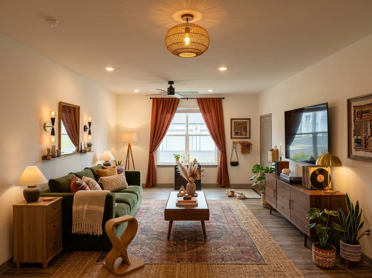 Interior design in Bohemian style — Living Room by GenRoom AI