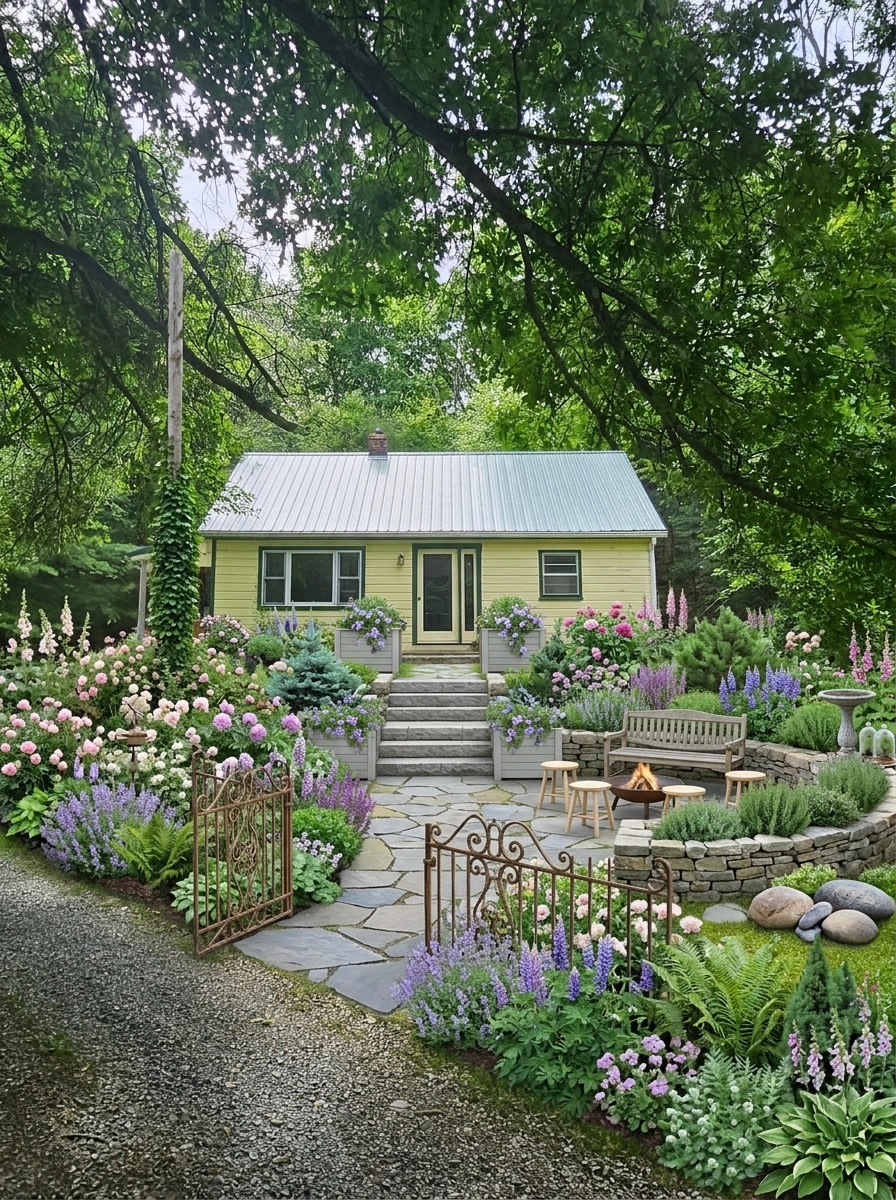 Landscape design in English Cottage Garden style — Yard by GenRoom AI