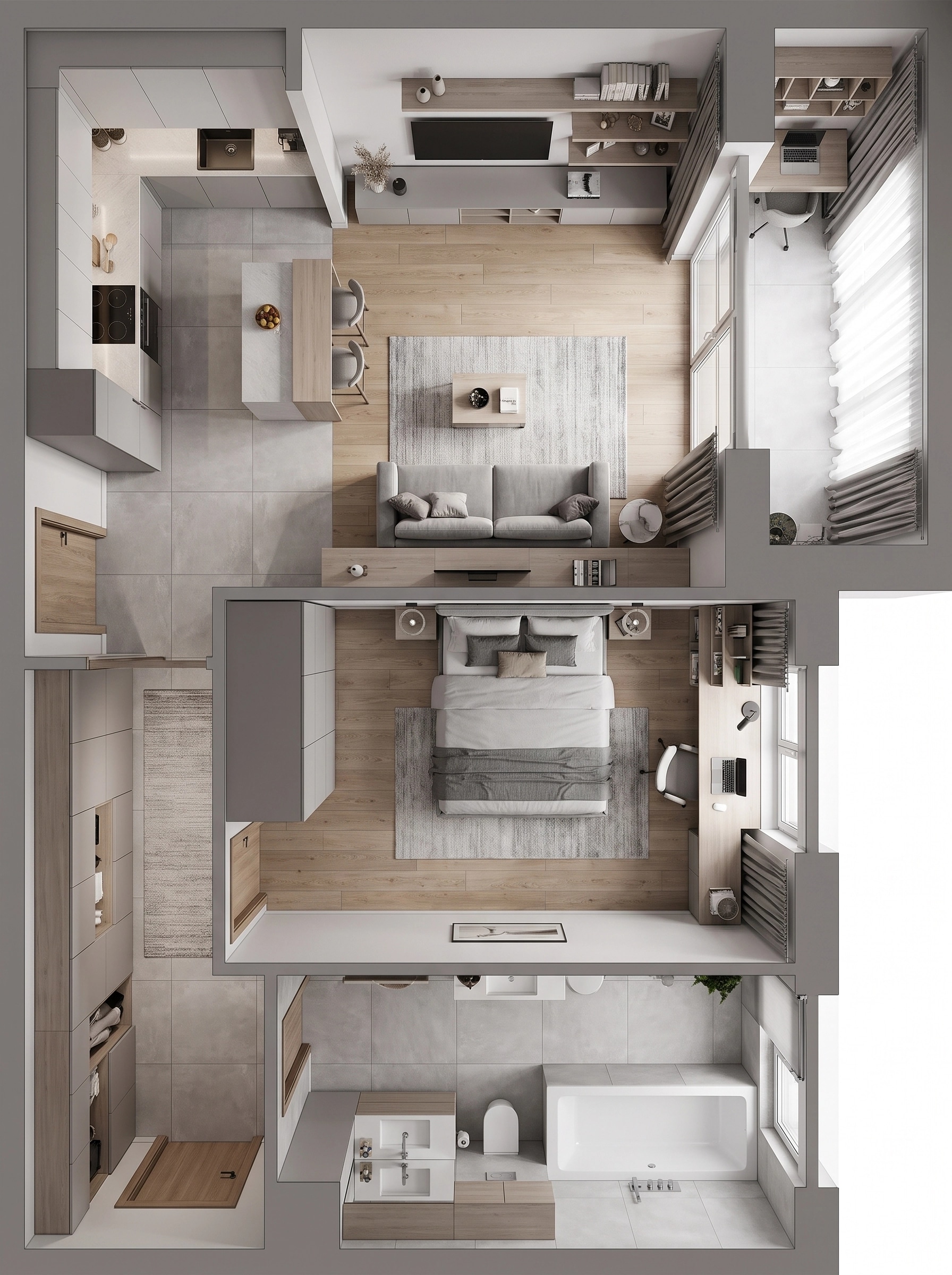 Interior design in Contemporary style — Living Room by GenRoom AI