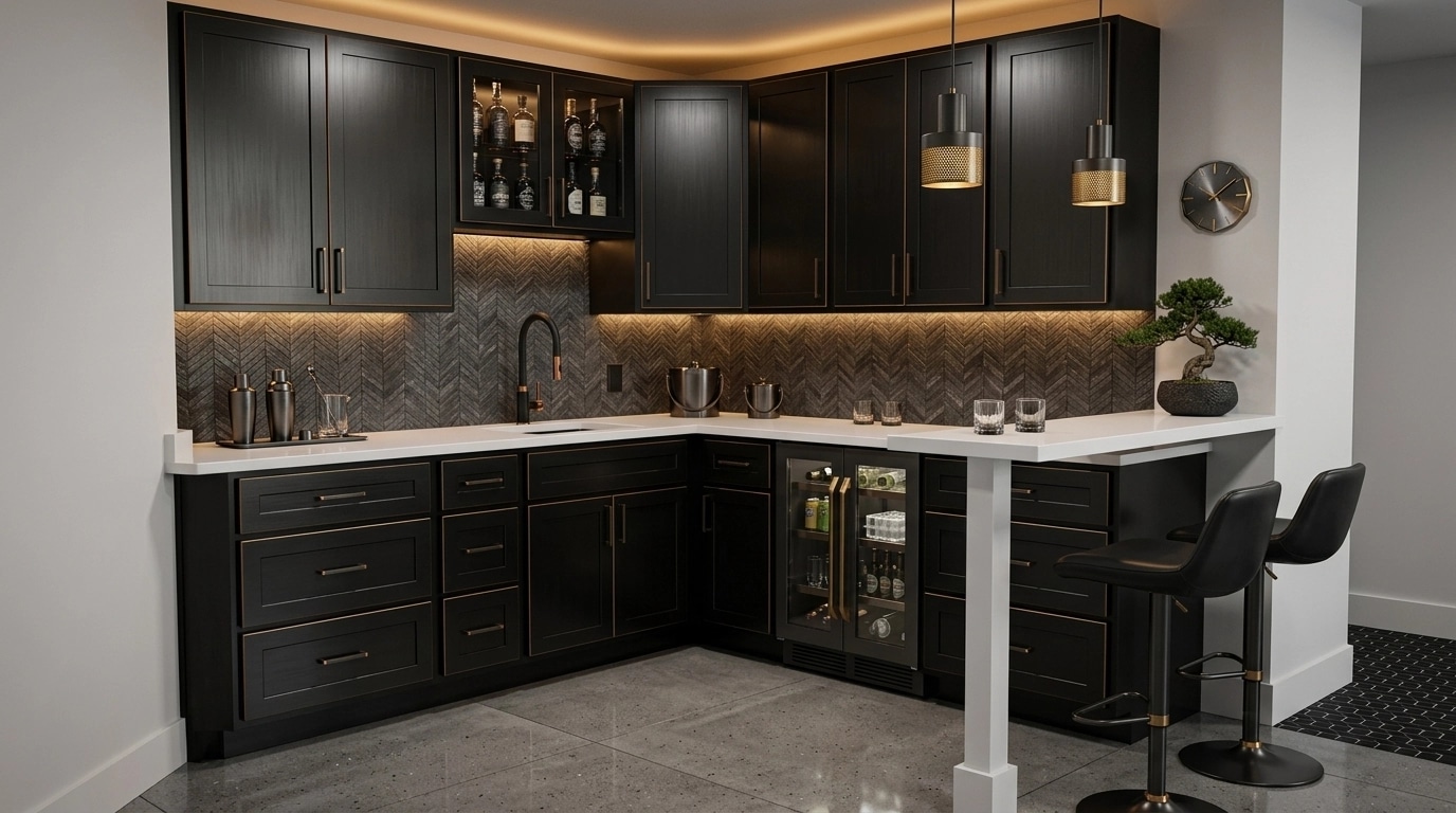 Design de interiores em estilo Blacktec — bar por GenRoom AI