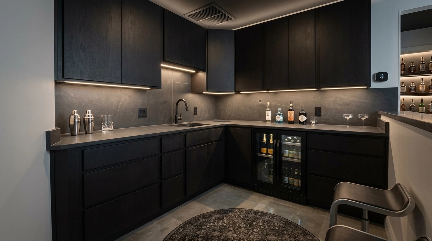 Interior design in Minimalism style — bar by GenRoom AI