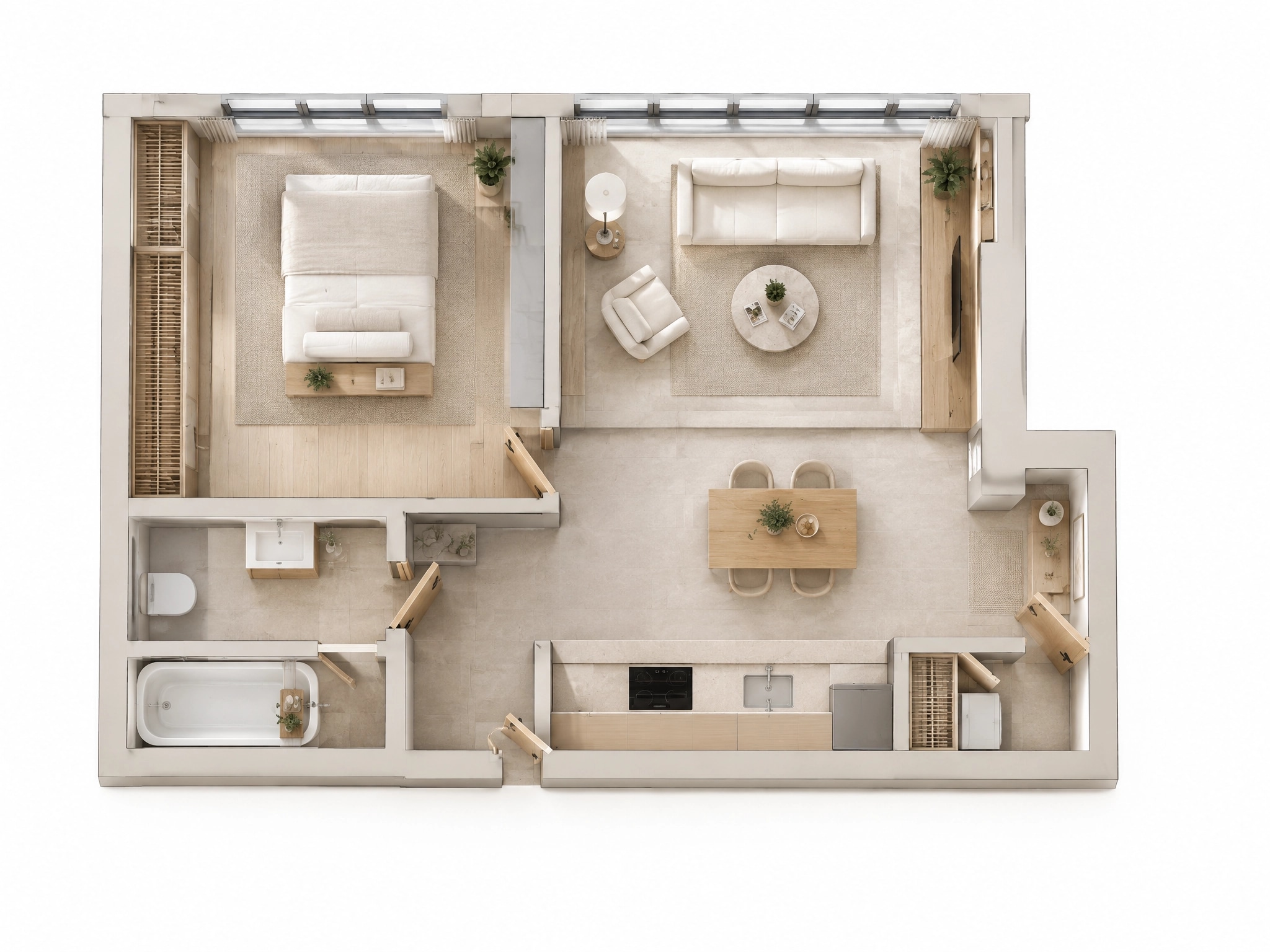 Interior design in Minimalism style — Living Room by GenRoom AI