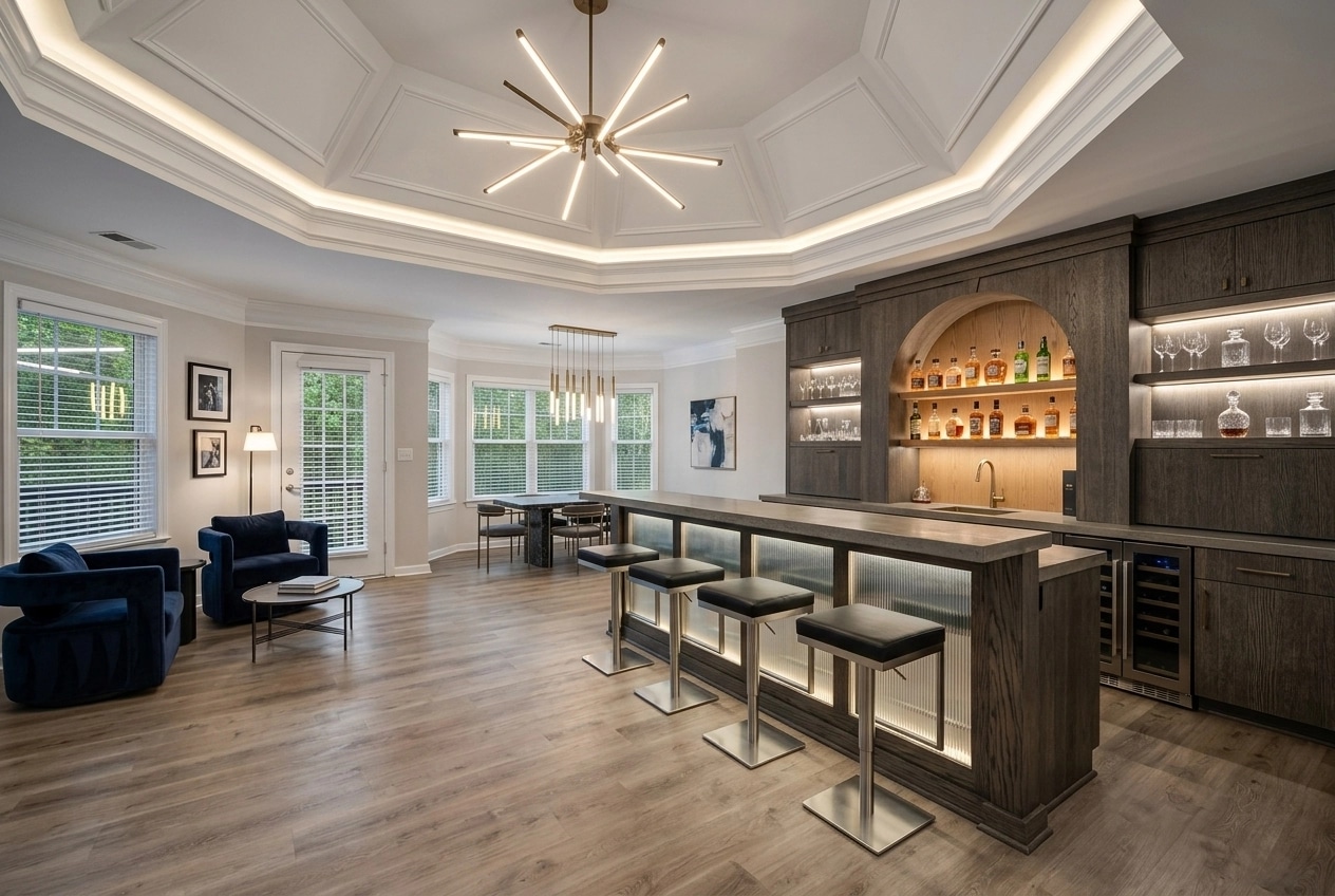 İç mekân tasarımı Contemporary stili — bar GenRoom AI