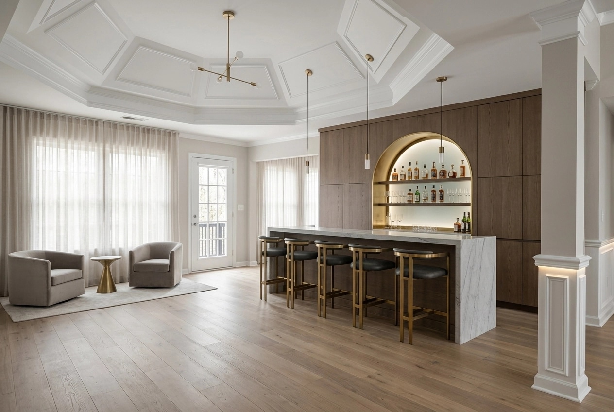 Interior design in Minimalism style — bar by GenRoom AI