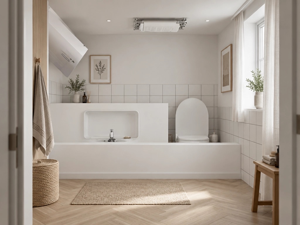 Bathroom interior in Scandinavian style — photo by GenRoom AI