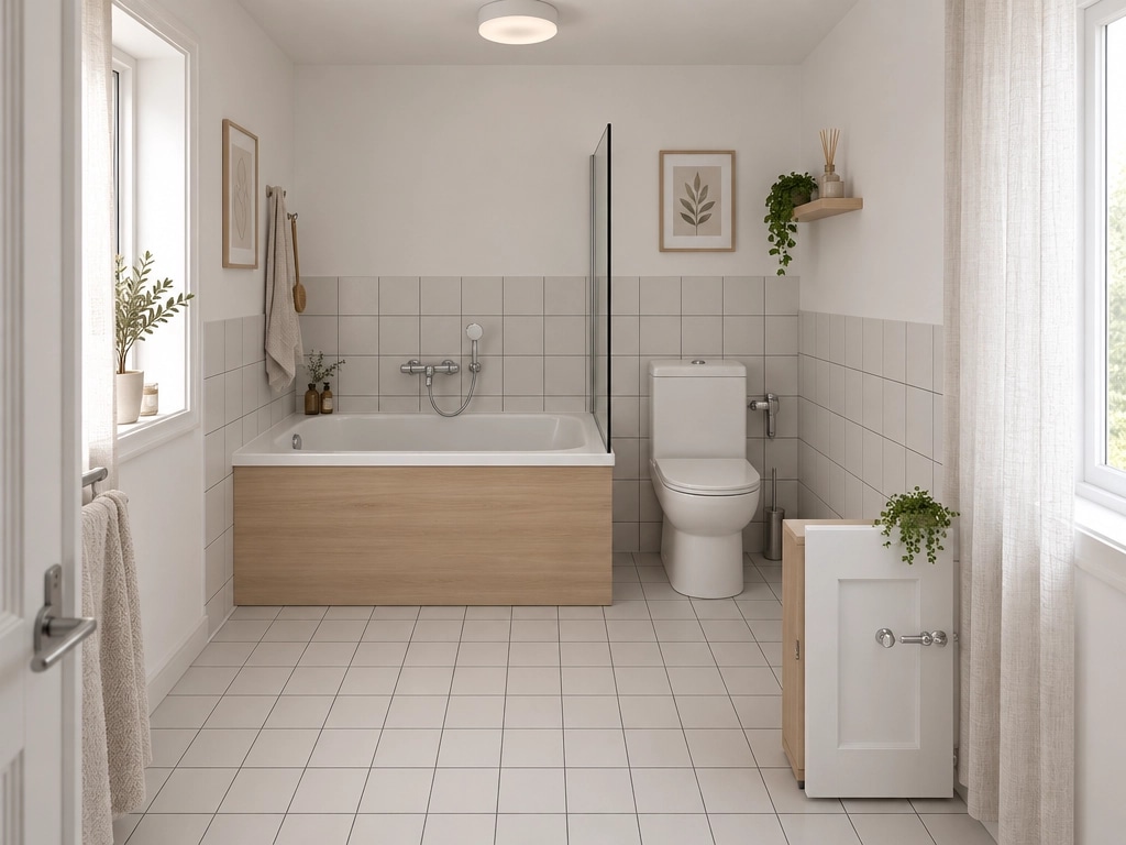 Bathroom interior in Scandinavian style — photo by GenRoom AI