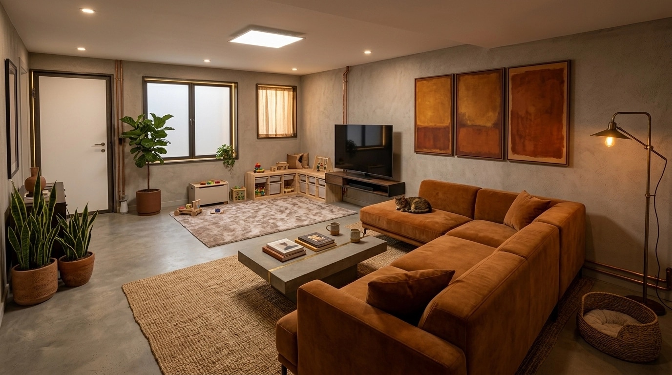 Interior design in Loft / Industrial style — Living Room by GenRoom AI