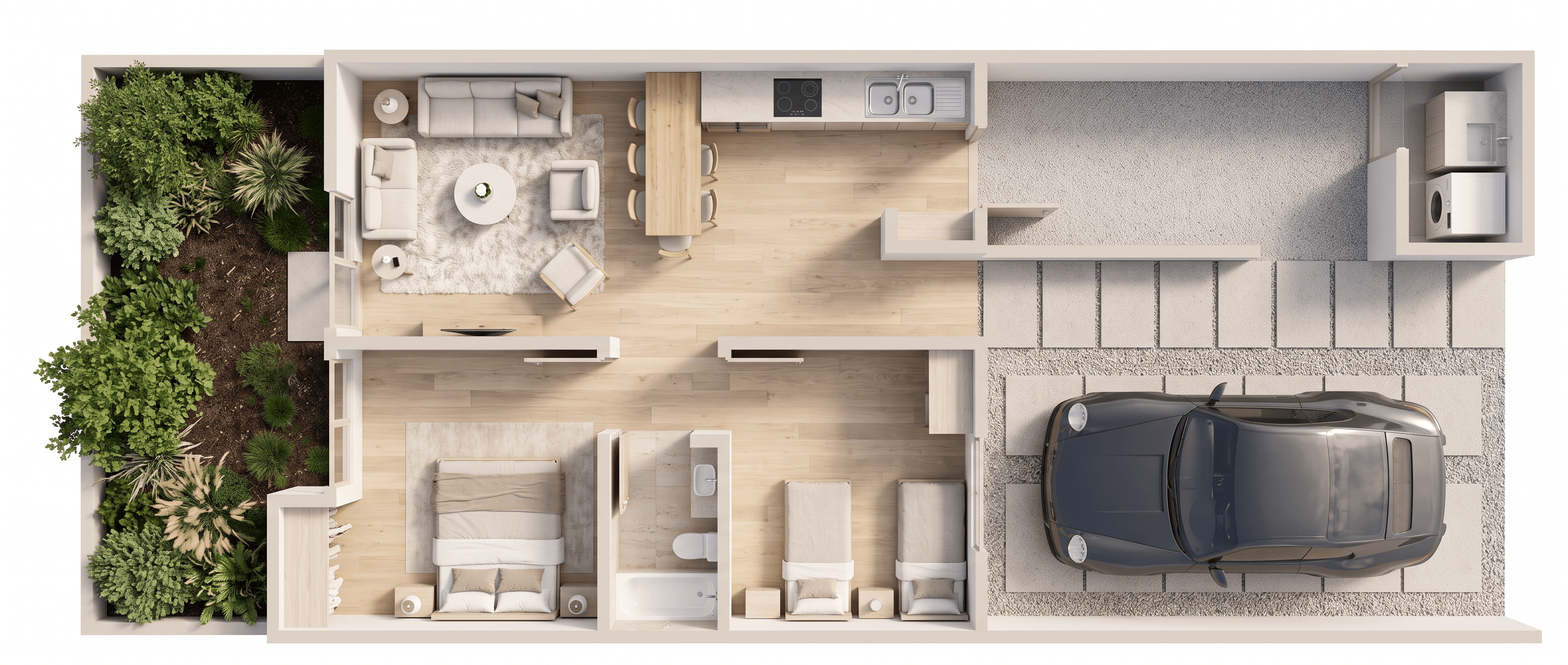 Contemporary Living Room design — interior photo by GenRoom AI