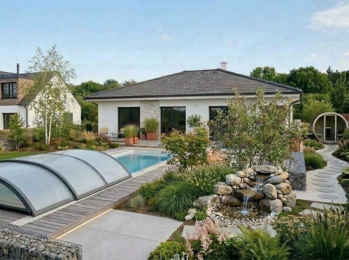 Landscape design in Scandinavian Garden style — Yard by GenRoom AI