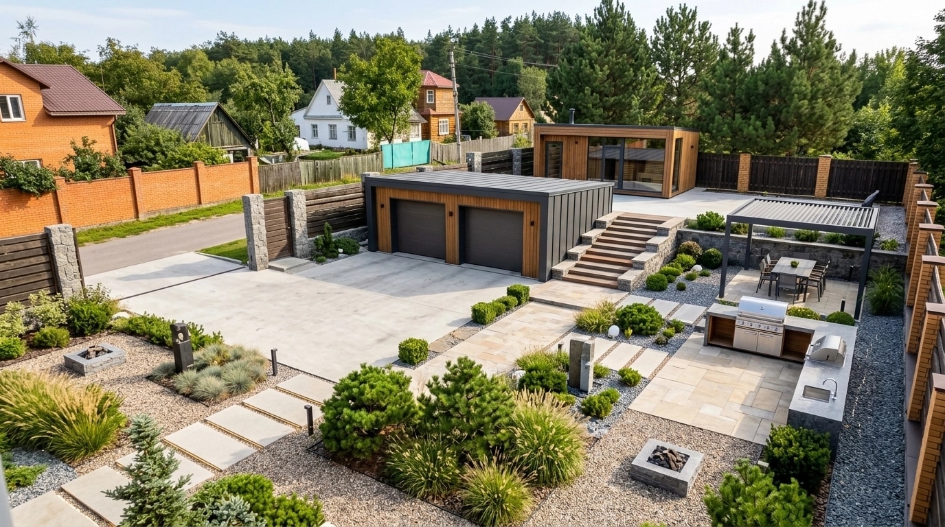 Landscape design in Contemporary Yard style — Yard by GenRoom AI