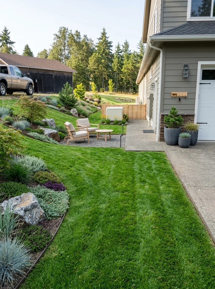 Landscape design in Scandinavian Garden style — Yard by GenRoom AI