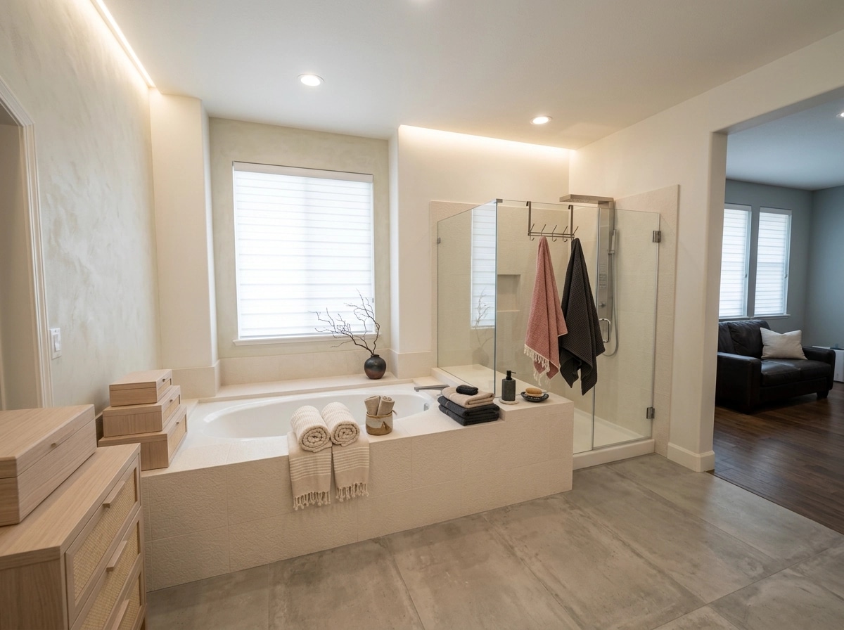 Interior design in Japandi style — Bathroom by GenRoom AI