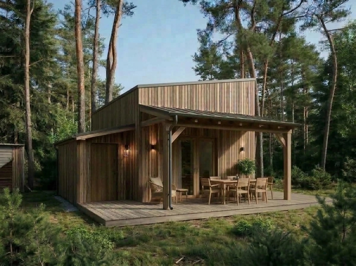 Facade design in Barnhouse Facade style — photo by GenRoom AI