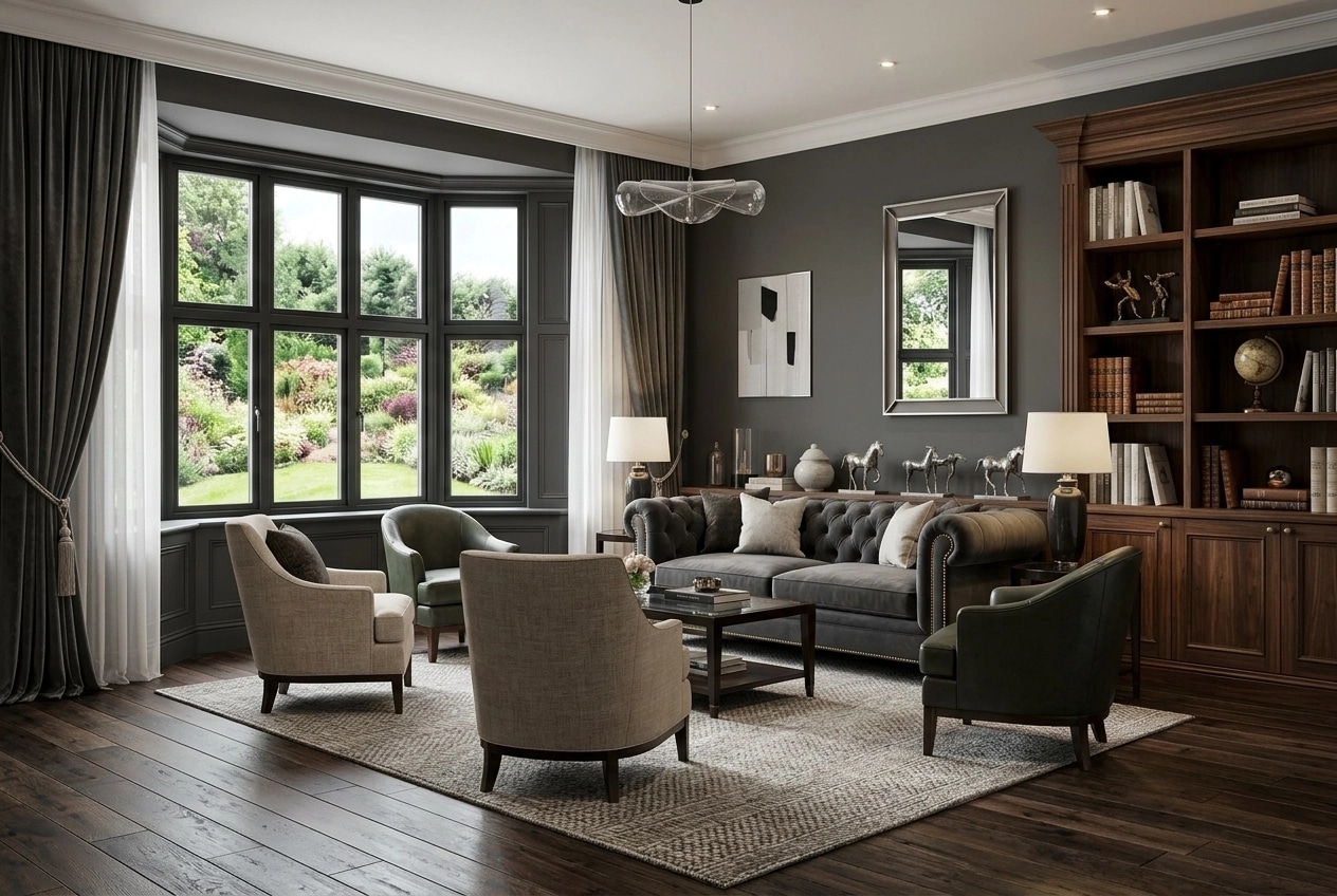 Transitional Living Room design — interior photo by GenRoom AI