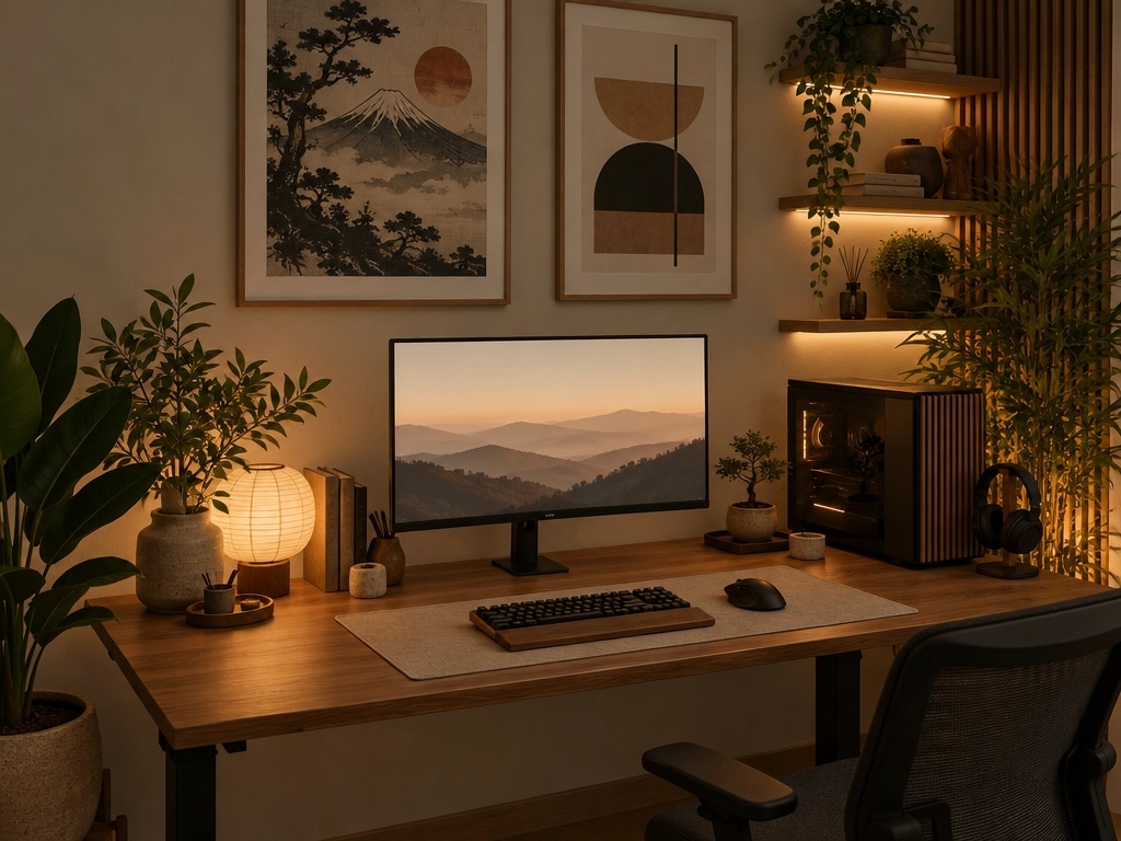 Interior design in Japandi style — Office by GenRoom AI