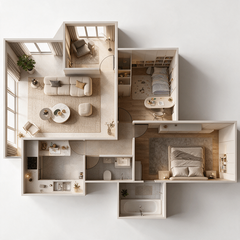 Interior design in Contemporary style — Living Room by GenRoom AI