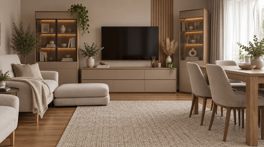 İç mekân tasarımı Contemporary stili — Oturma Odası GenRoom AI