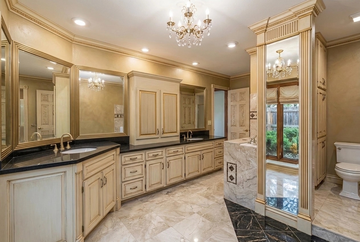 Bathroom interior in Neoclassic style — photo by GenRoom AI