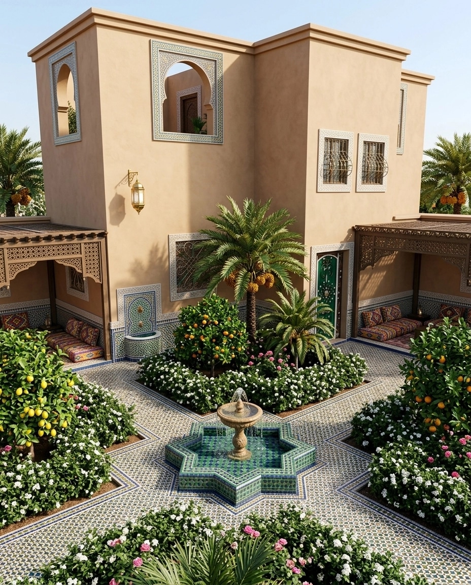 Landscape design in Arabian Courtyard style — Yard by GenRoom AI