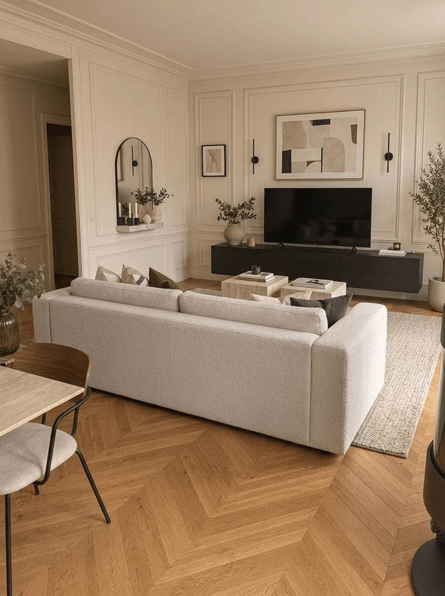 French Parisian Living Room design — interior photo by GenRoom AI