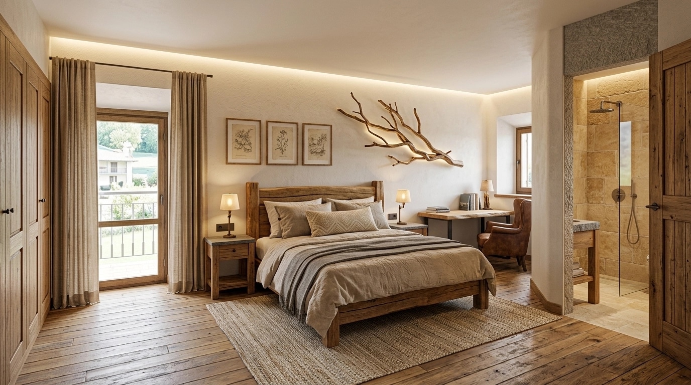 Rustic Bedroom design — interior photo by GenRoom AI