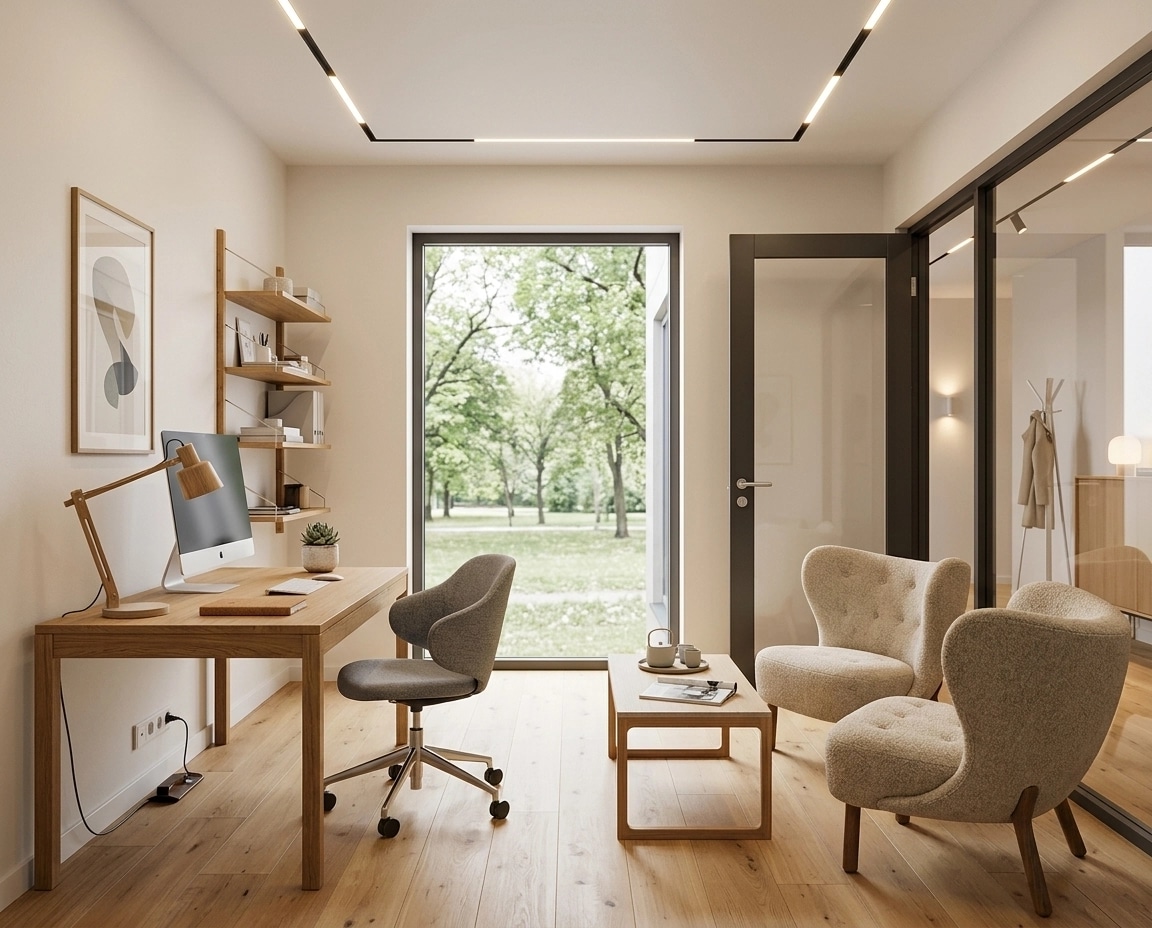 Interior design in Scandinavian style — office_space by GenRoom AI