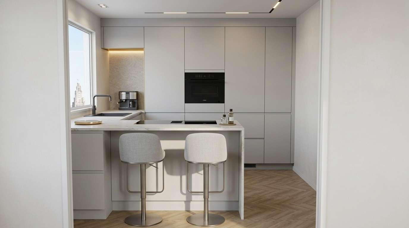 Minimalism Kitchen design — interior photo by GenRoom AI