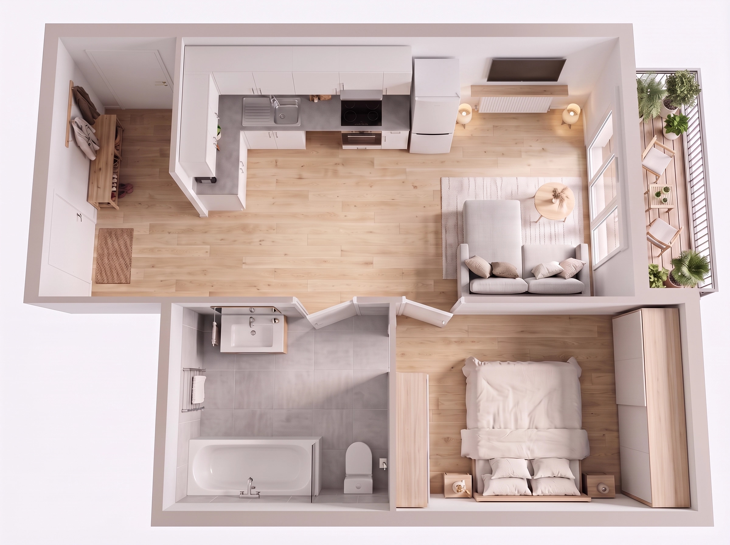 Interior design in Scandinavian style — Living Room by GenRoom AI