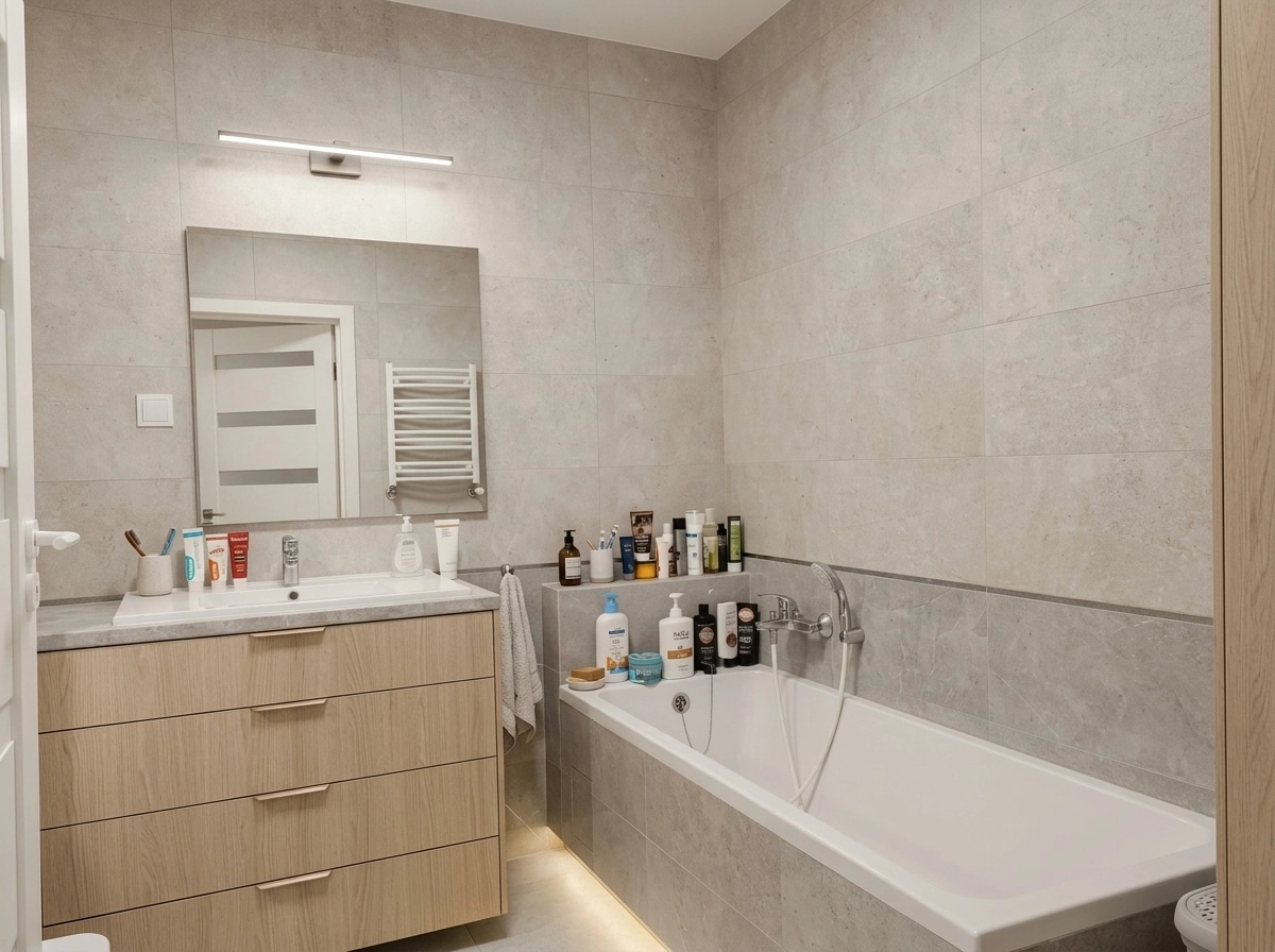 Bathroom interior in Scandinavian style — photo by GenRoom AI