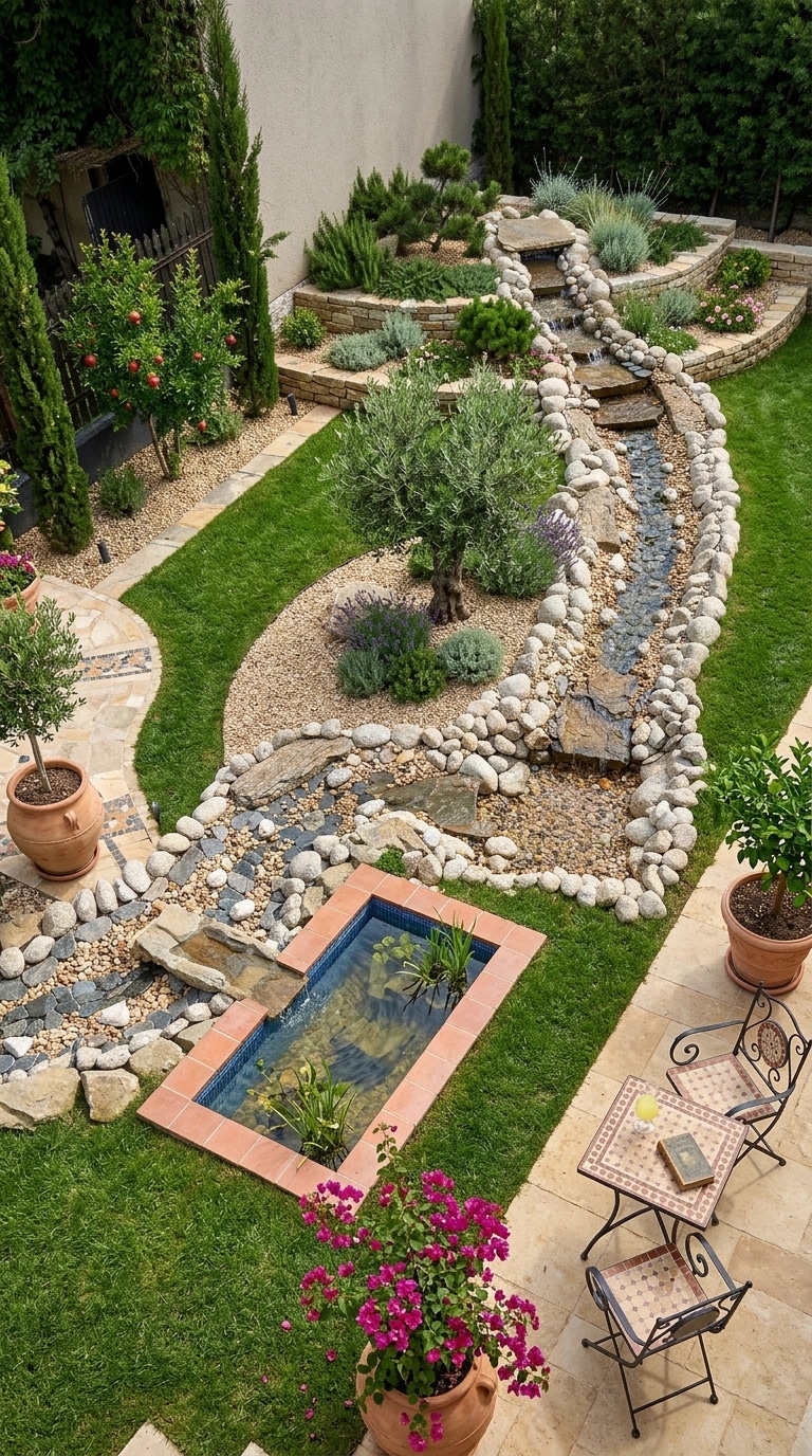 Landscape design in Mediterranean Yard style — Yard by GenRoom AI