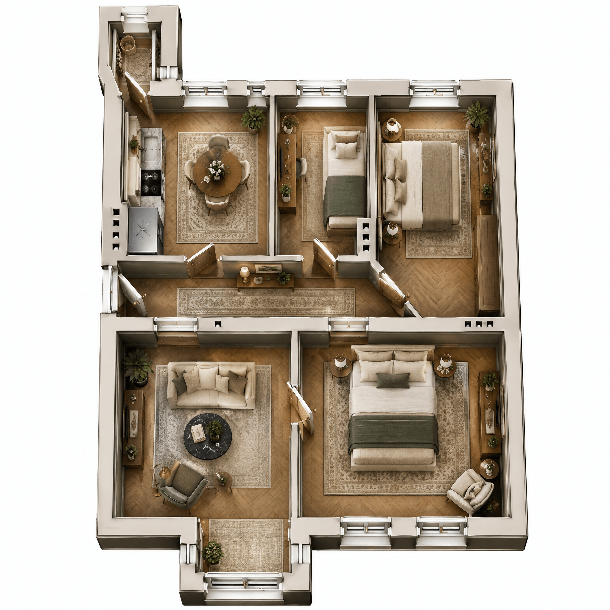Interior design in Neoclassic style — Living Room by GenRoom AI