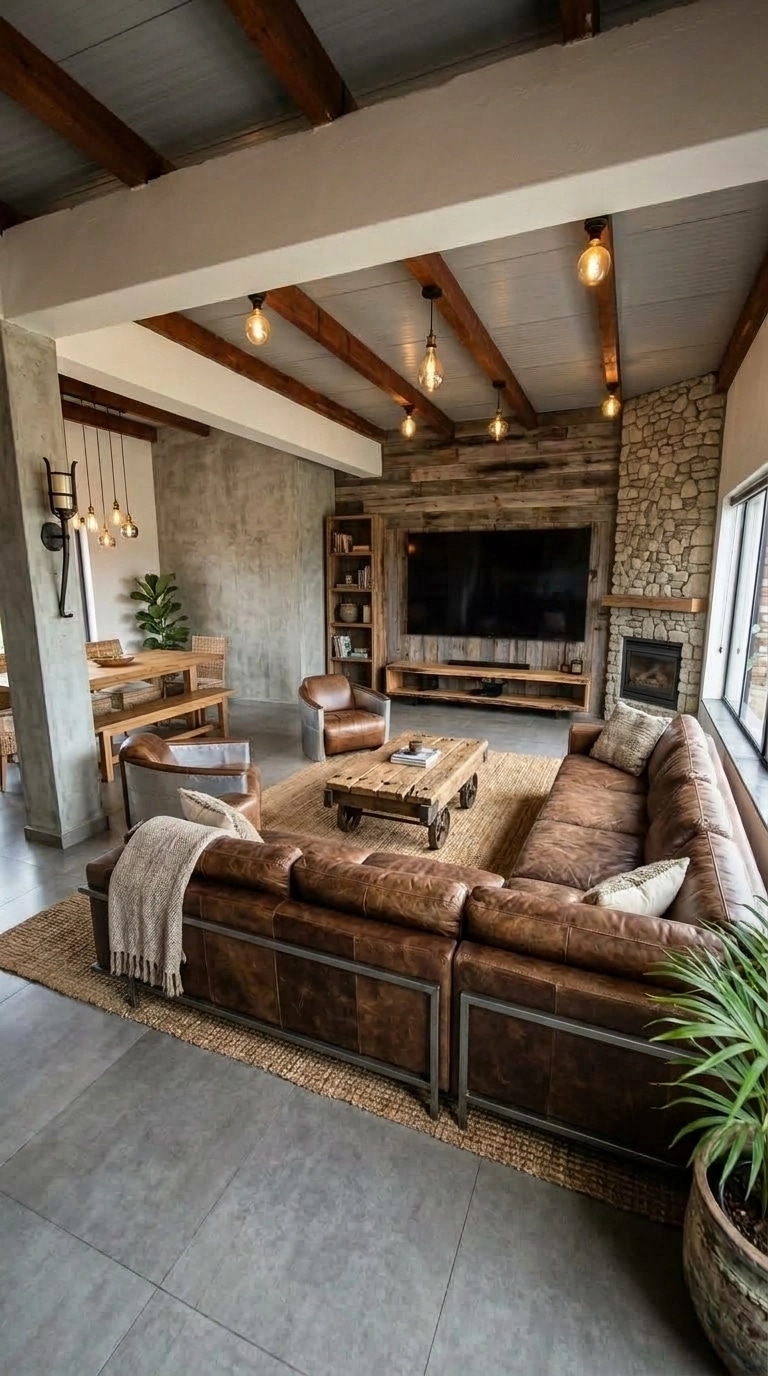 Interior design in Rustic style — Living Room by GenRoom AI
