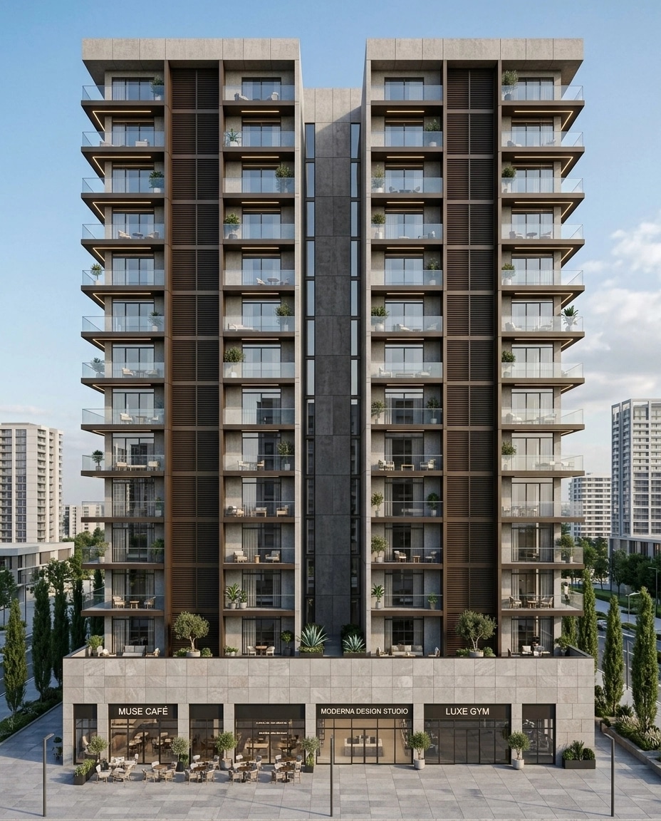 Contemporary Facade Facade design — facade photo by GenRoom AI