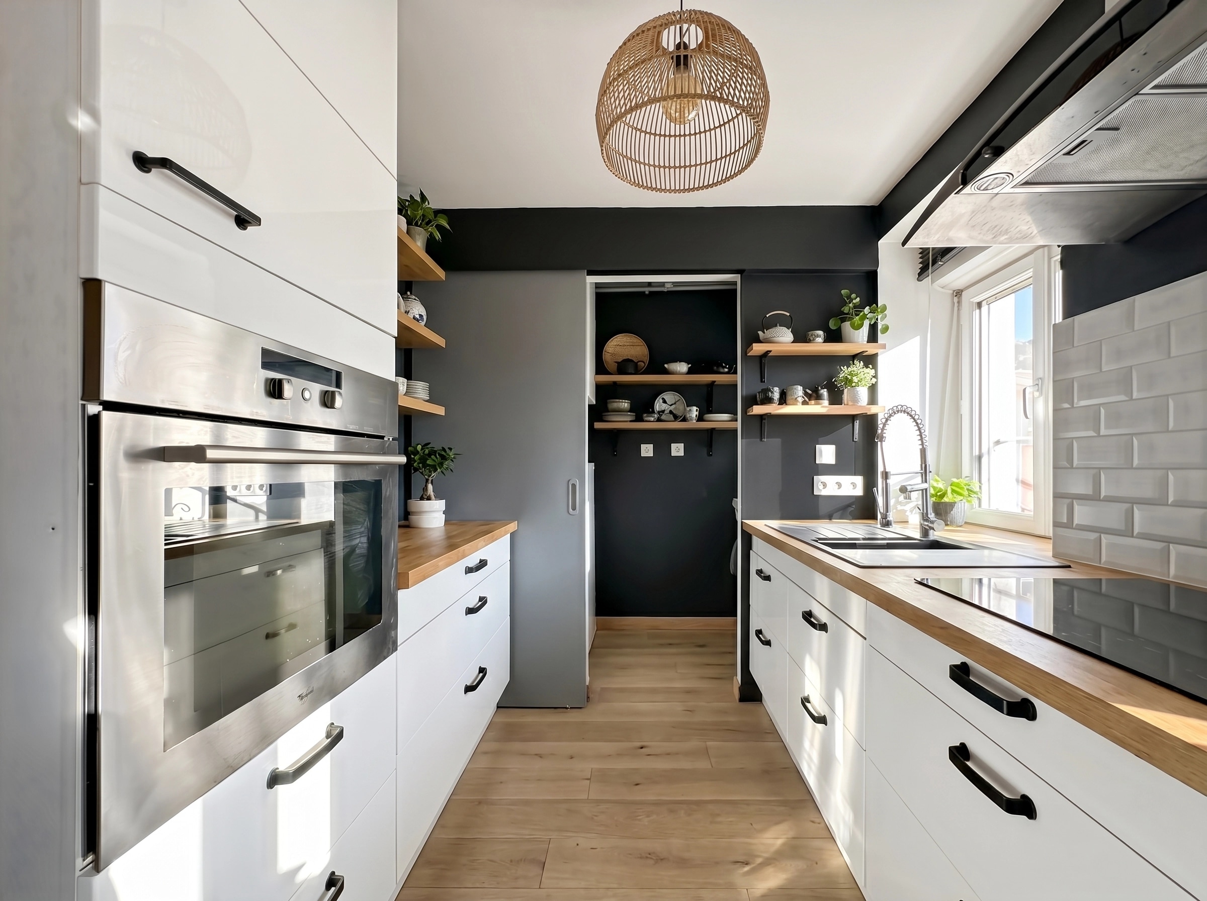 Kitchen interior in Japandi style — photo by GenRoom AI