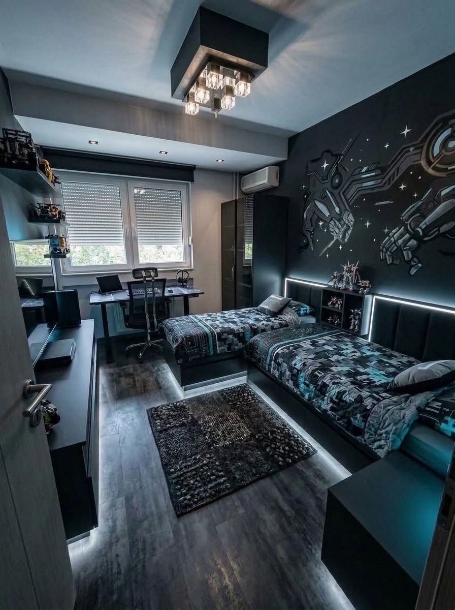 Interior design in Blacktec style — Kids Room by GenRoom AI