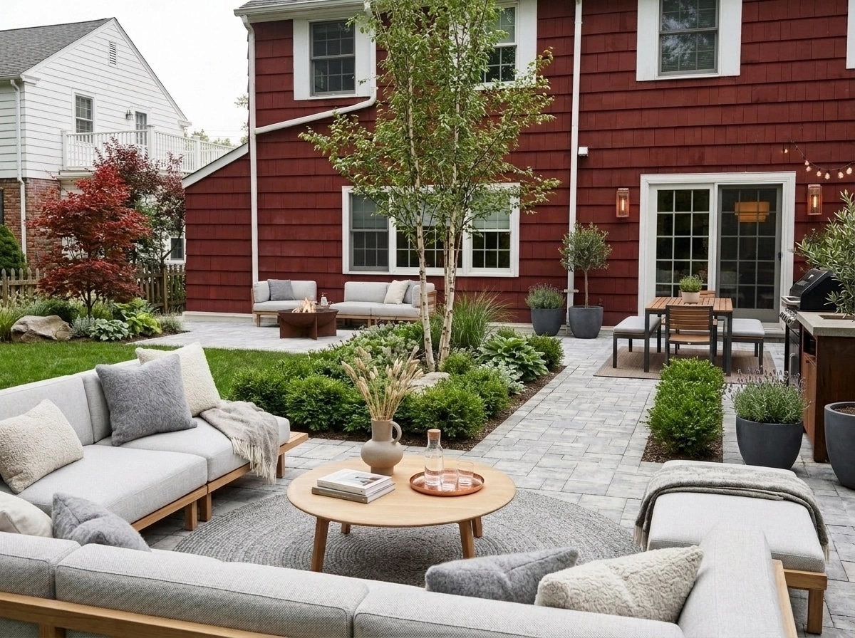Landscape design in Scandinavian Garden style — Yard by GenRoom AI