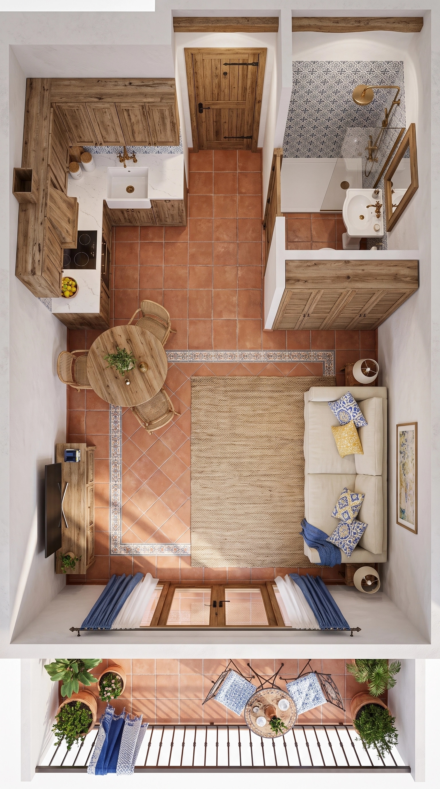 Diseño de interiores en estilo Mediterranean — Salón por GenRoom AI