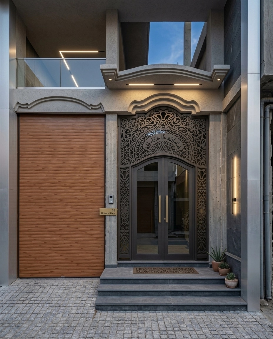تصميم الواجهة بنمط Contemporary Facade — الواجهة من GenRoom AI