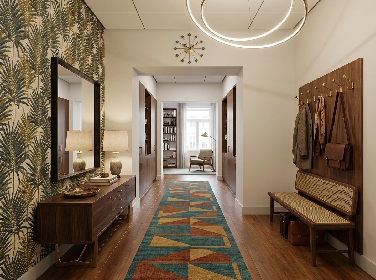 Mid-Century Modern Hallway design — interior photo by GenRoom AI