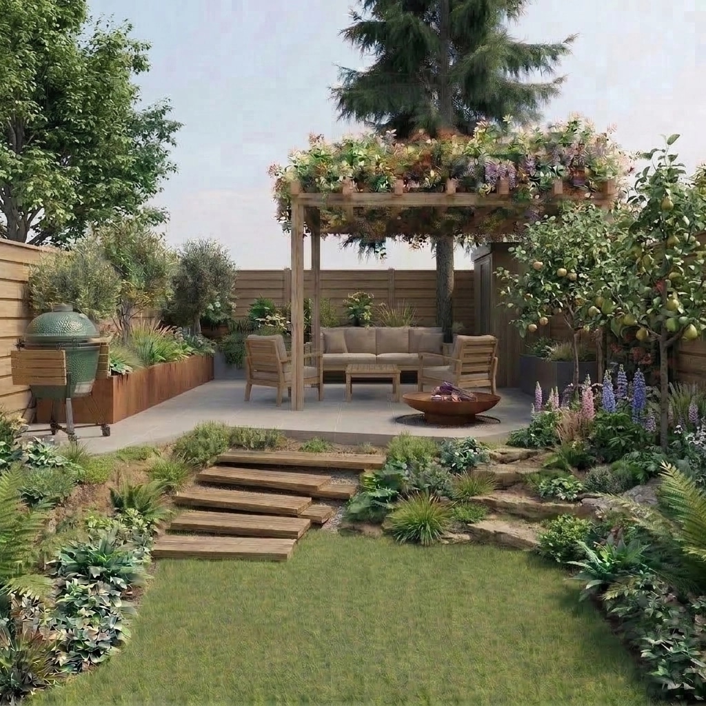 Landscape design in Eco Natural Garden style — Yard by GenRoom AI