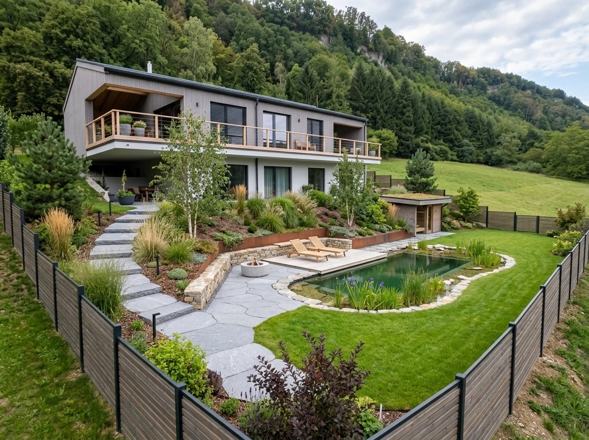 Landscape design in Scandinavian Garden style — Yard by GenRoom AI