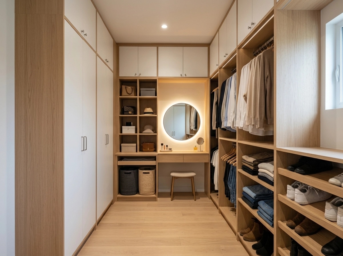 Interior design in Minimalism style — wardrobe by GenRoom AI