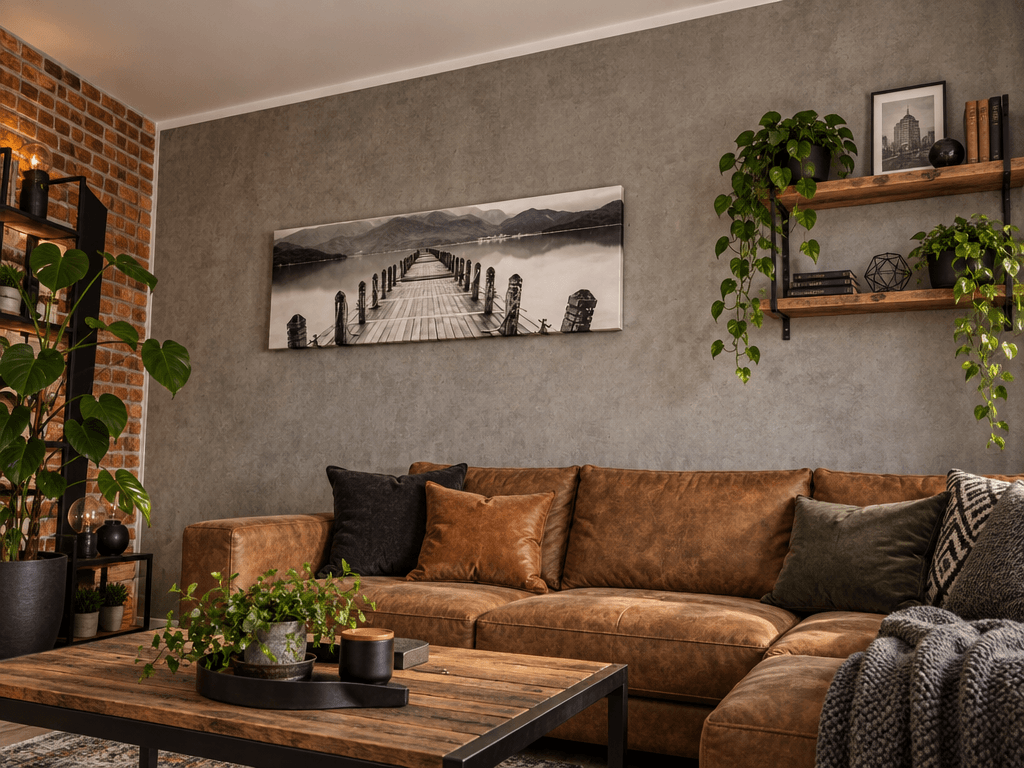 Interior design in Loft / Industrial style — Living Room by GenRoom AI