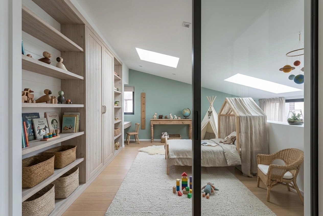Scandinavian Habitación Infantil design — interior photo by GenRoom AI
