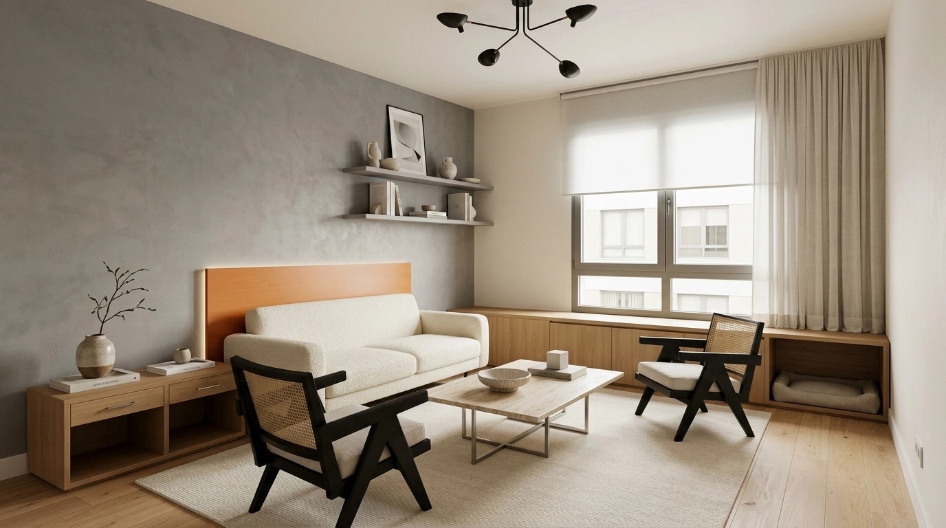 Minimalism Living Room design — interior photo by GenRoom AI