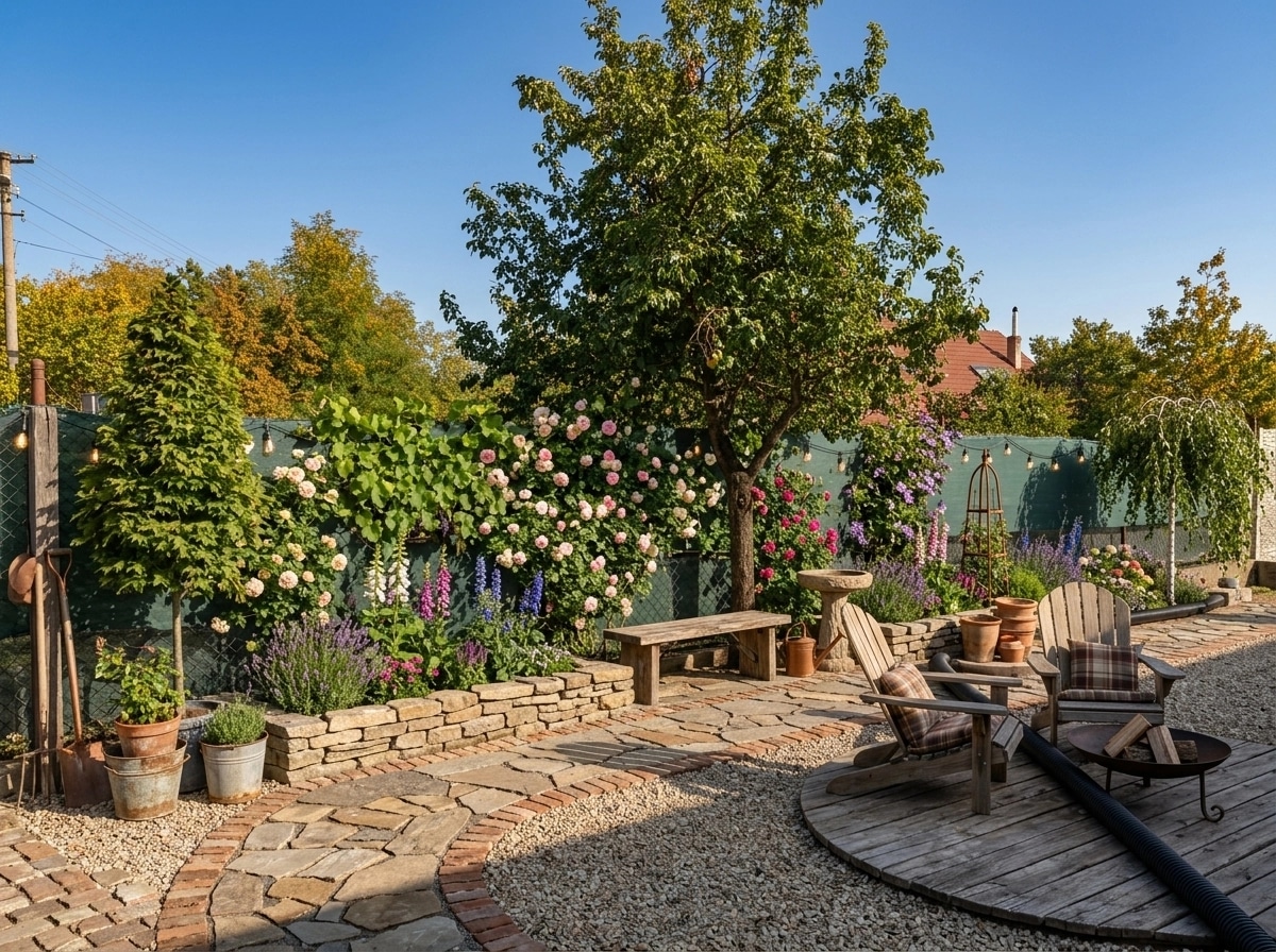 Country Rustic Garden Yard design — yard photo by GenRoom AI
