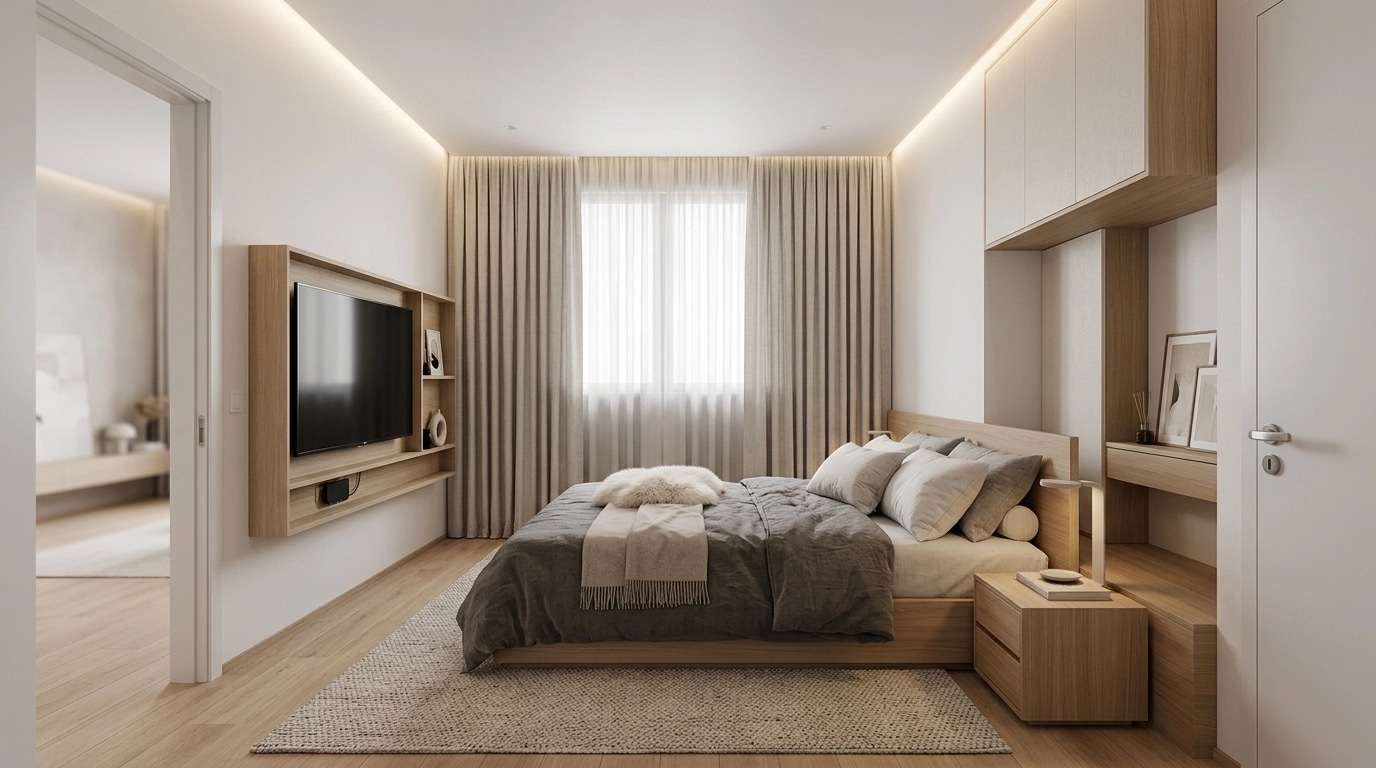 Minimalism Bedroom design — interior photo by GenRoom AI